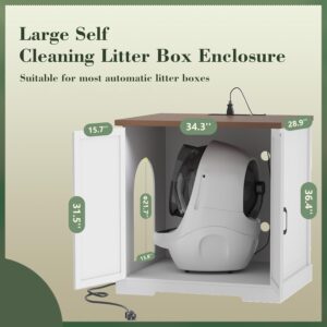 Alternative view of Gitelsnour Cat Litter Enclosure for Robot, Large Litter Cabinet for Self Cleaning Litter Box with Charging Station, XL XXL Hidden Cat Furniture for Automatic Litter Box, White GCLB004WWB