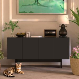 Alternative view of Amunrbrek Double Litter Box Enclosure, Litter Box Enclosure for 2 Litter Boxes, Modern Litter Box Furniture for 2 Cats, Scandi Style (Black)